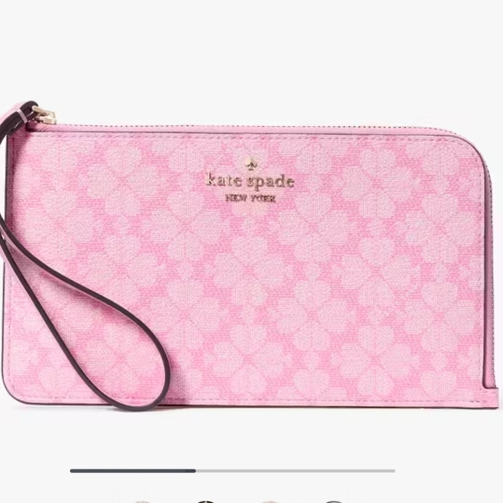 Kate Spade Lucy Flower Spade Medium L-Zip Wristlet